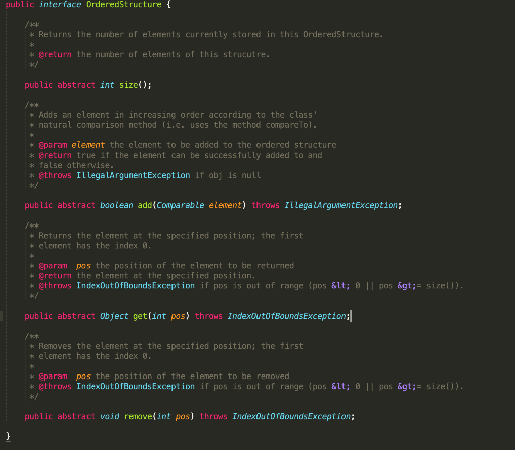 Solved Ordered List 1. Create an implementation for the | Chegg.com