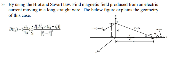 Solved By using the Biot and Savart law. Find magnetic field | Chegg.com