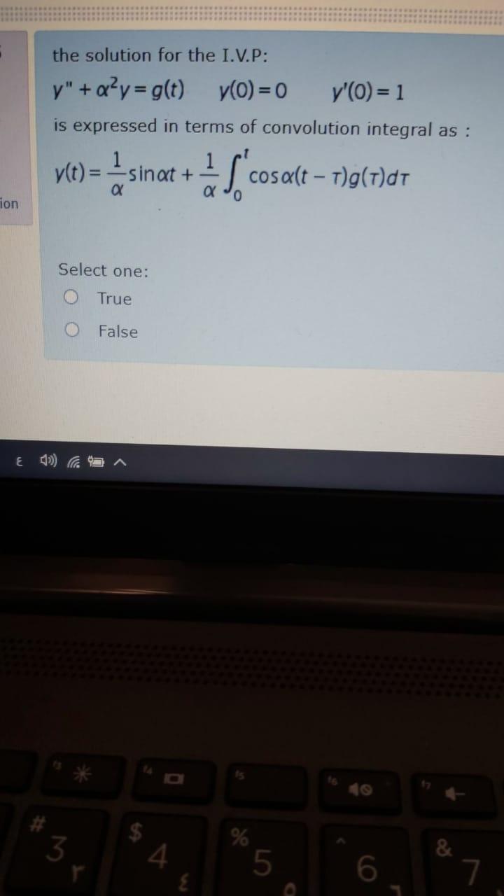 Solved The Solution For The I V P Y A Y G T Y O 0 Chegg Com