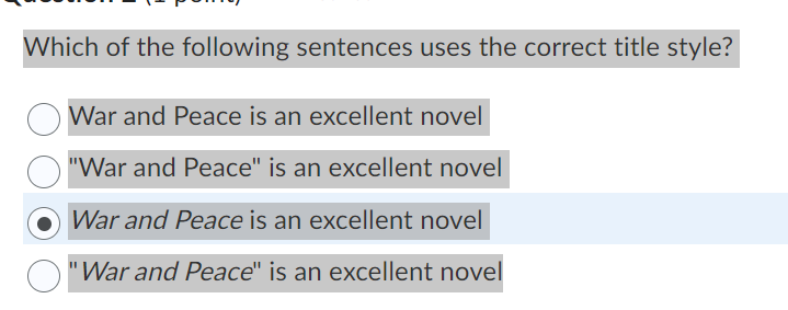 Which one of the following sentences uses the correct