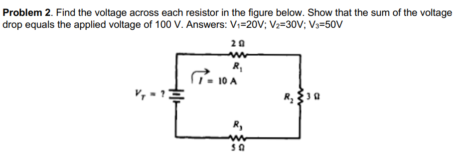 Solved Problem 2. Find The Voltage Across Each Resistor In | Chegg.com