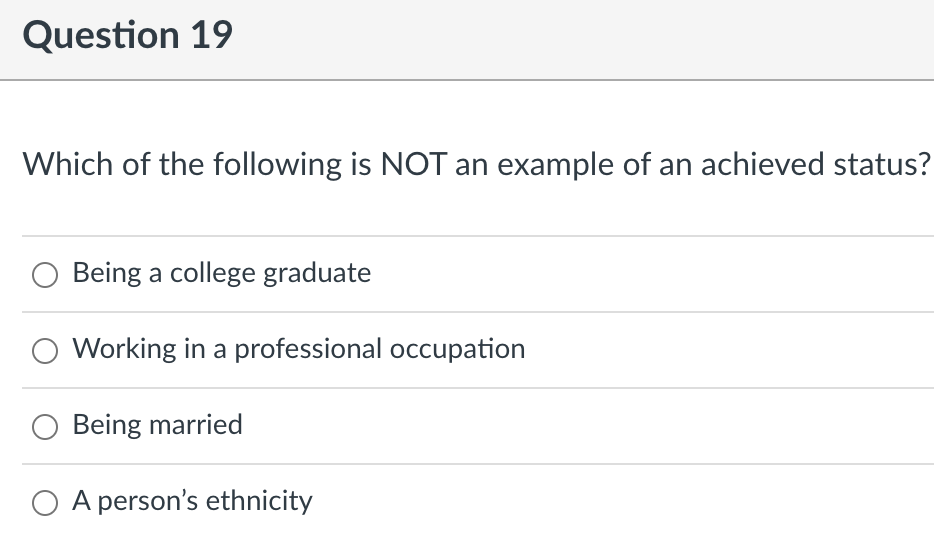 Solved Which of the following is NOT an example of an | Chegg.com