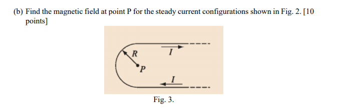 Solved B Find The Magnetic Field At Point P For The Steady 2643