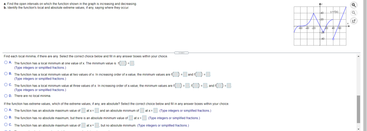 Solved AY a. Find the open intervals on which the function | Chegg.com