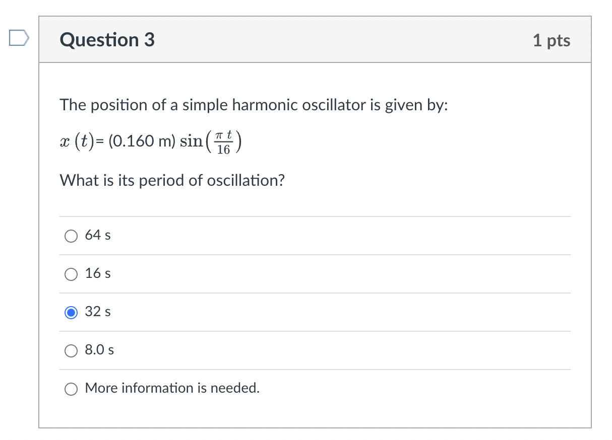 Solved The position of a simple harmonic oscillator is given | Chegg.com