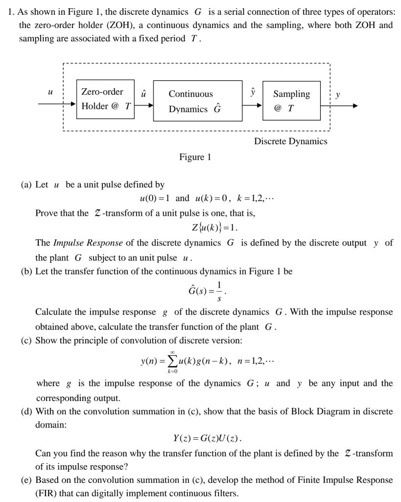 1. As shown in Figure 1, the discrete dynamics G is a | Chegg.com