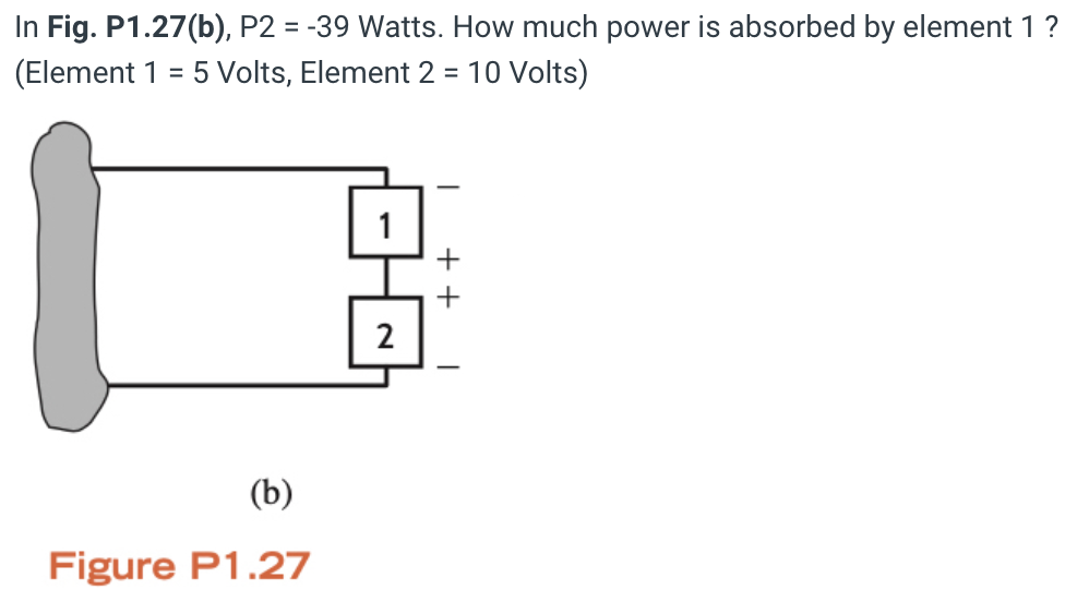 Solved In Fig. P1.27(a), P1 = 31 Watts. How Much Power Is | Chegg.com