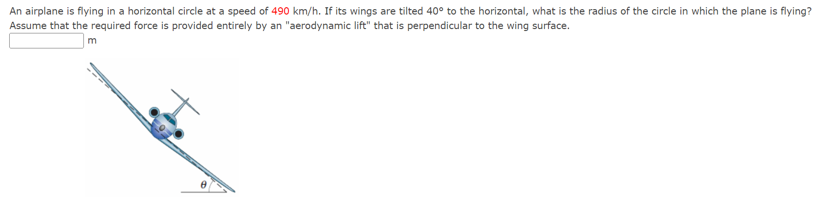 Solved An Airplane Is Flying In A Horizontal Circle At A | Chegg.com