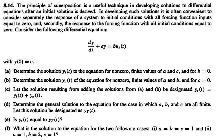 Solved 8.14. The principle of superposition is a useful | Chegg.com