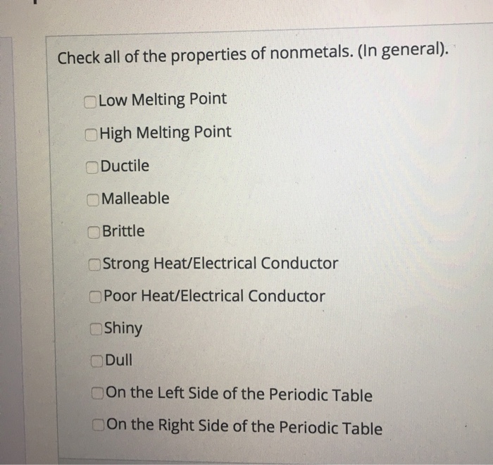 is the melting point of nonmetals high or low