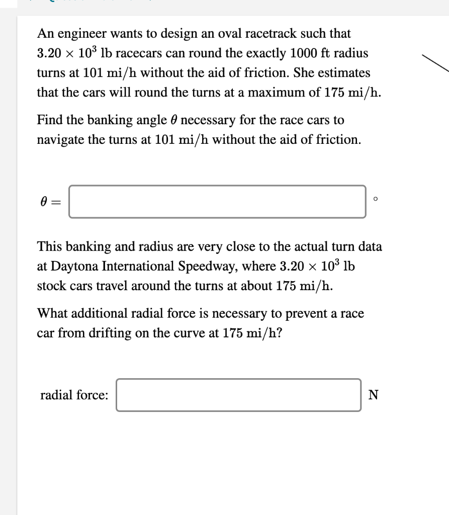 Solved An engineer wants to design an oval racetrack such