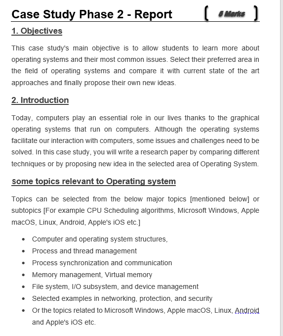 sample objectives in case study