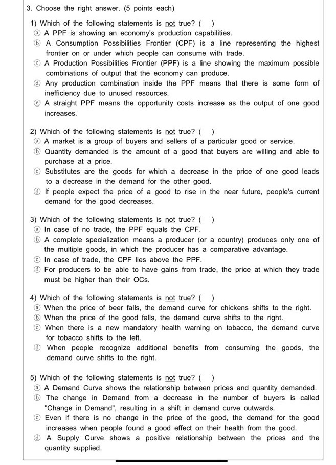 Solved 3. Choose the right answer. (5 points each) 1) Which | Chegg.com