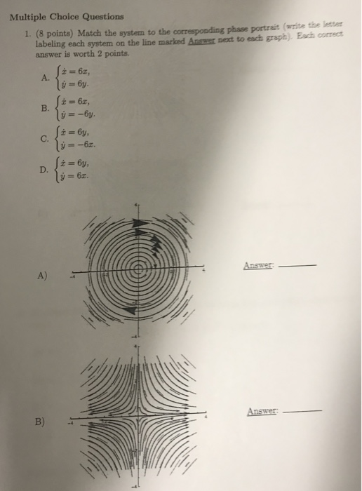 Solved Multiple Choice Questions 1. (8 Points) Match The | Chegg.com