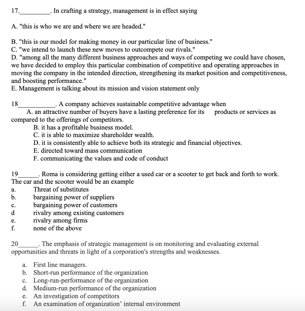 solved-17-in-crafting-a-strategy-management-is-in-effect-chegg