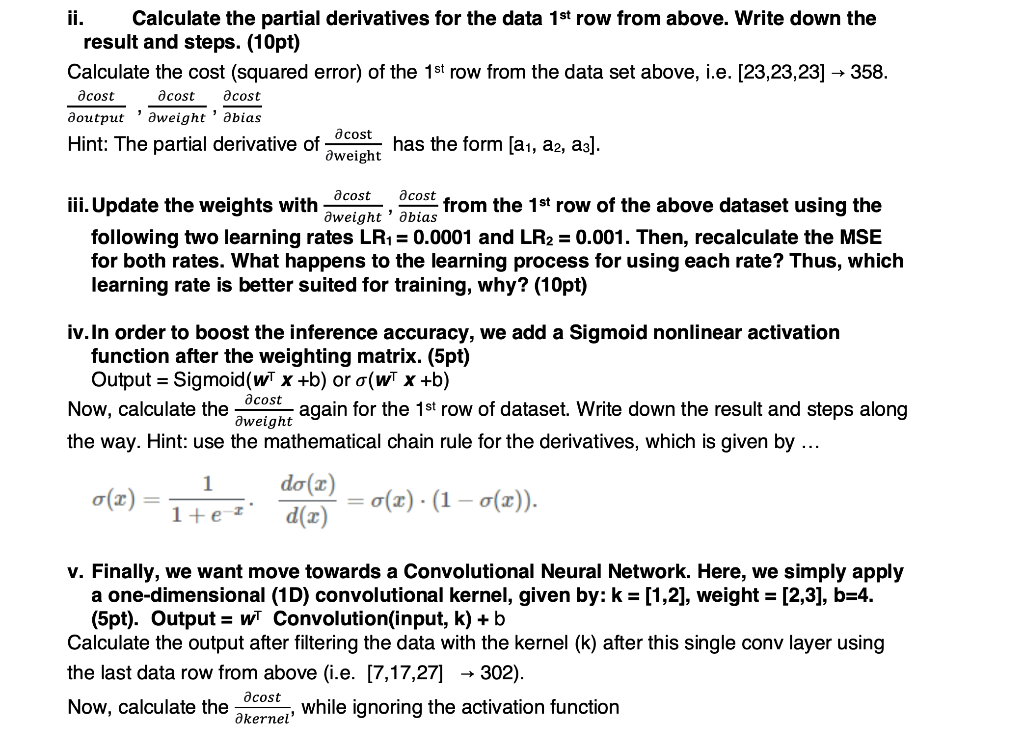 3) Simple Machine Learning Exercise: (35pts total = | Chegg.com