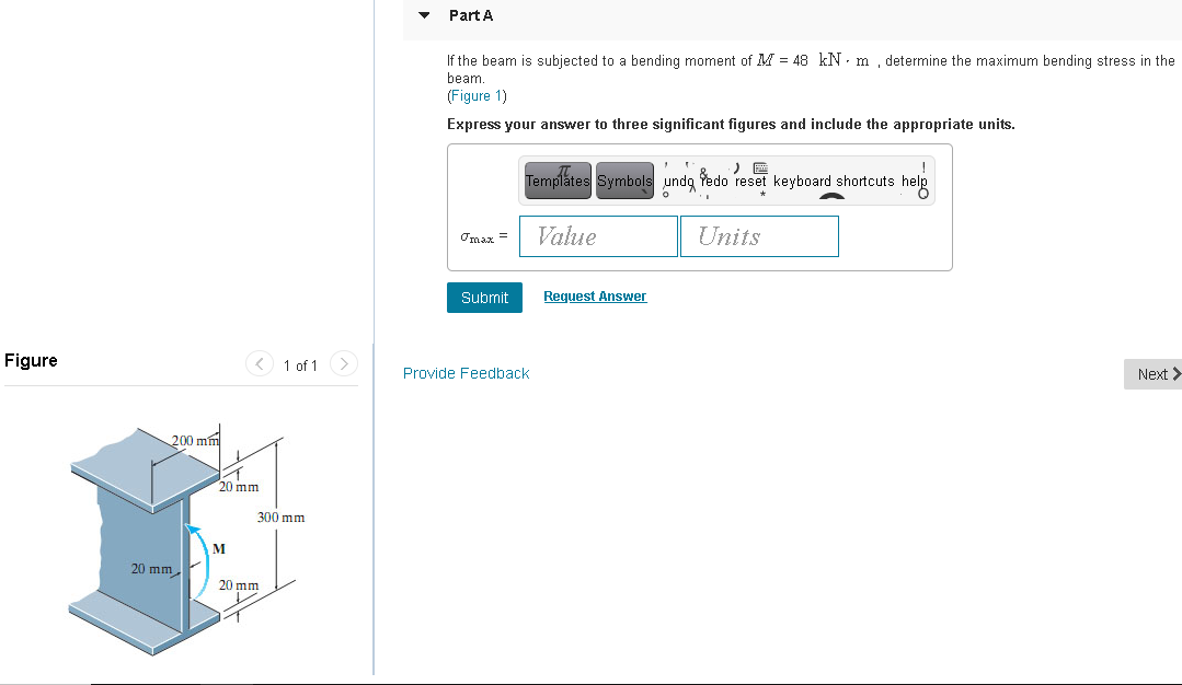 Solved Part A If the beam is subjected to a bending moment | Chegg.com