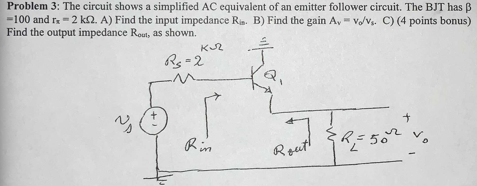 Solved Problem 3: The Circuit Shows A Simplified AC | Chegg.com