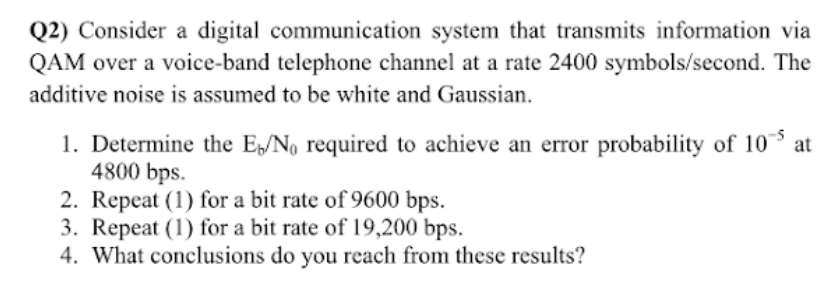 Solved (2) Consider A Digital Communication System That | Chegg.com