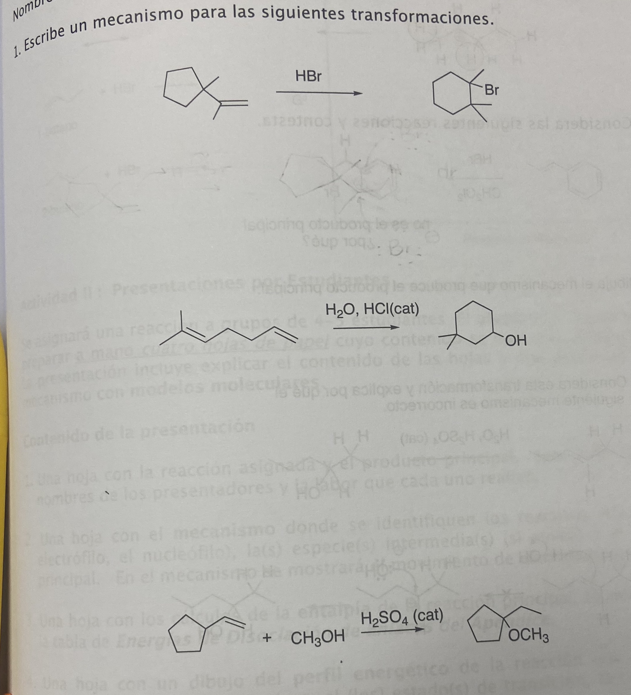 Solved Electrophilic addition of alkenes. Draw the | Chegg.com