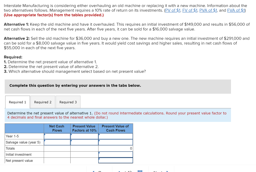 Solved Interstate Manufacturing is considering either