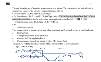 Solved The one line diagram of a certain power system is as | Chegg.com