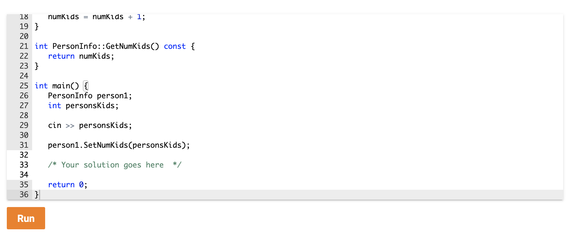 Solved Print person1's kids, apply the IncNumKids() | Chegg.com