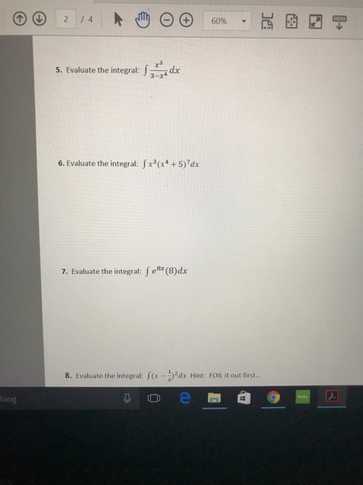 evaluate the integral of 2x 2 3x 4 dx