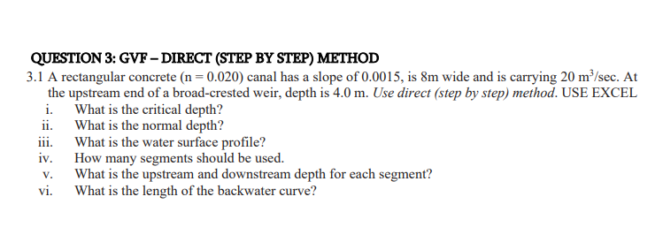 Solved Question 3 Gvf Direct Step By Step Method 3 1 A Chegg