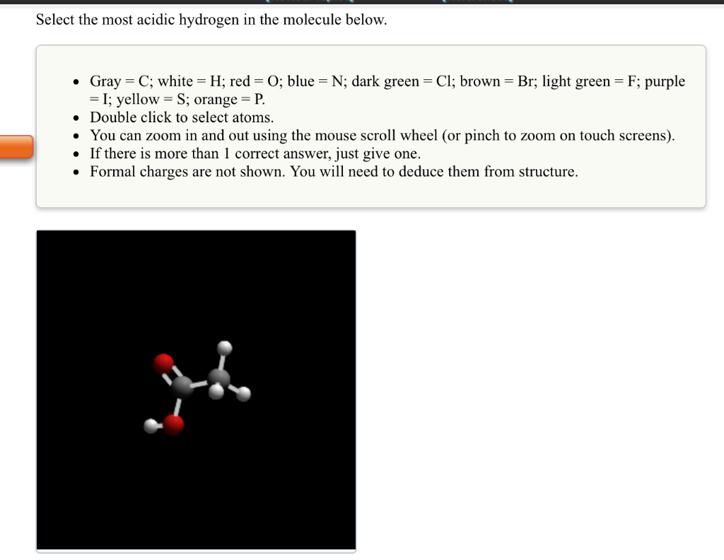 Solved Select The Most Acidic Hydrogen In The Molecule Be Chegg Com