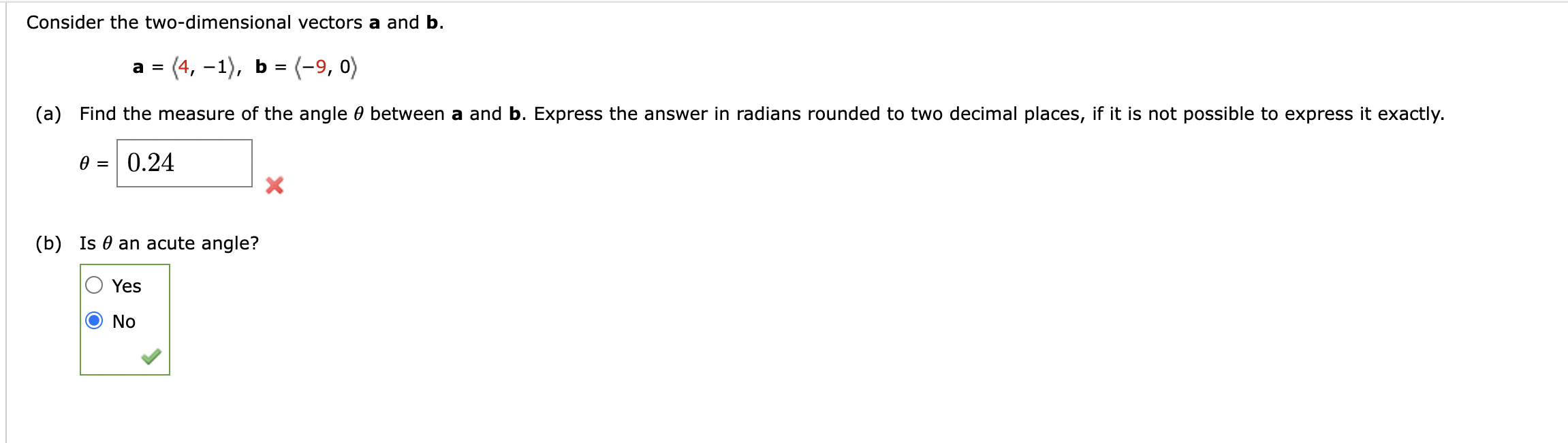 Solved Consider The Two-dimensional Vectors A And B. | Chegg.com