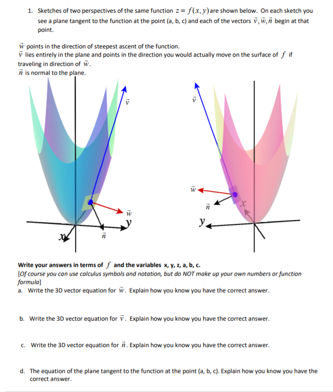 Write The 3d Vector Equation For W V N Explain Chegg Com