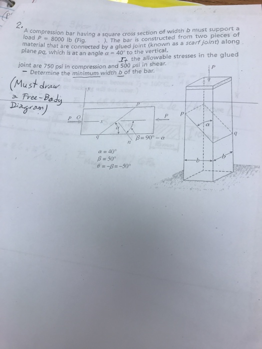 Solved 2. cross section of width b must support a (Fig. The | Chegg.com