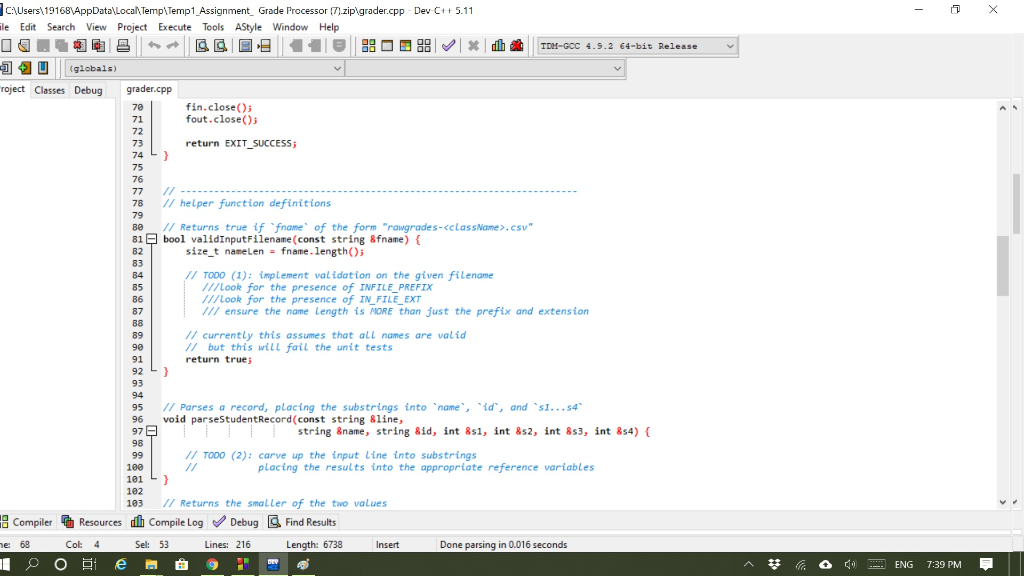 Solved Your task for this lab is to complete the | Chegg.com