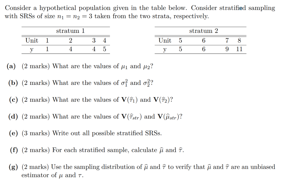 Consider A Hypothetical Population Given In The Ta Chegg Com