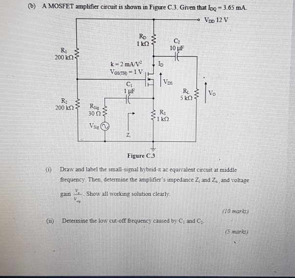 Solved Q2 Figure C.2 shows a BJT amplifier circuit with the | Chegg.com