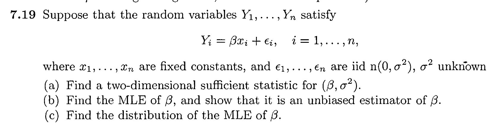 Solved 7.19 Suppose that the random variables Y1,…,Yn | Chegg.com