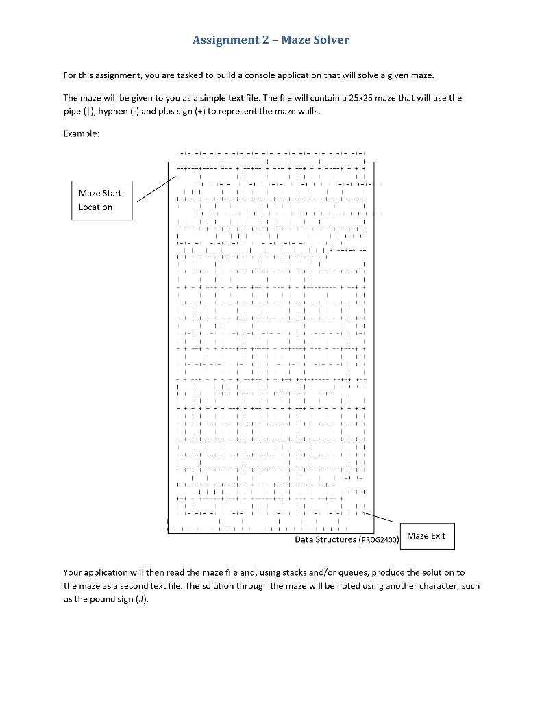 Assignment 2 - Maze Solver For this assignment, you | Chegg.com