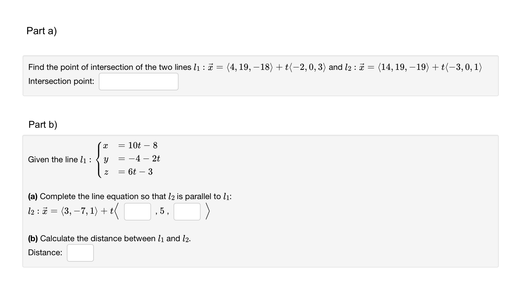 Solved Part a) : : Find the point of intersection of the two | Chegg.com