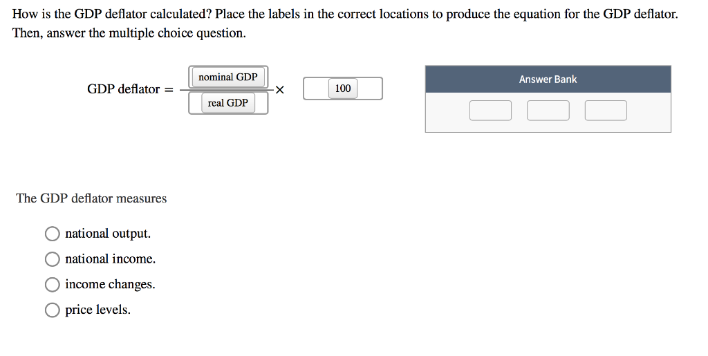 Solved How Is The GDP Deflator Calculated Place The Labels Chegg