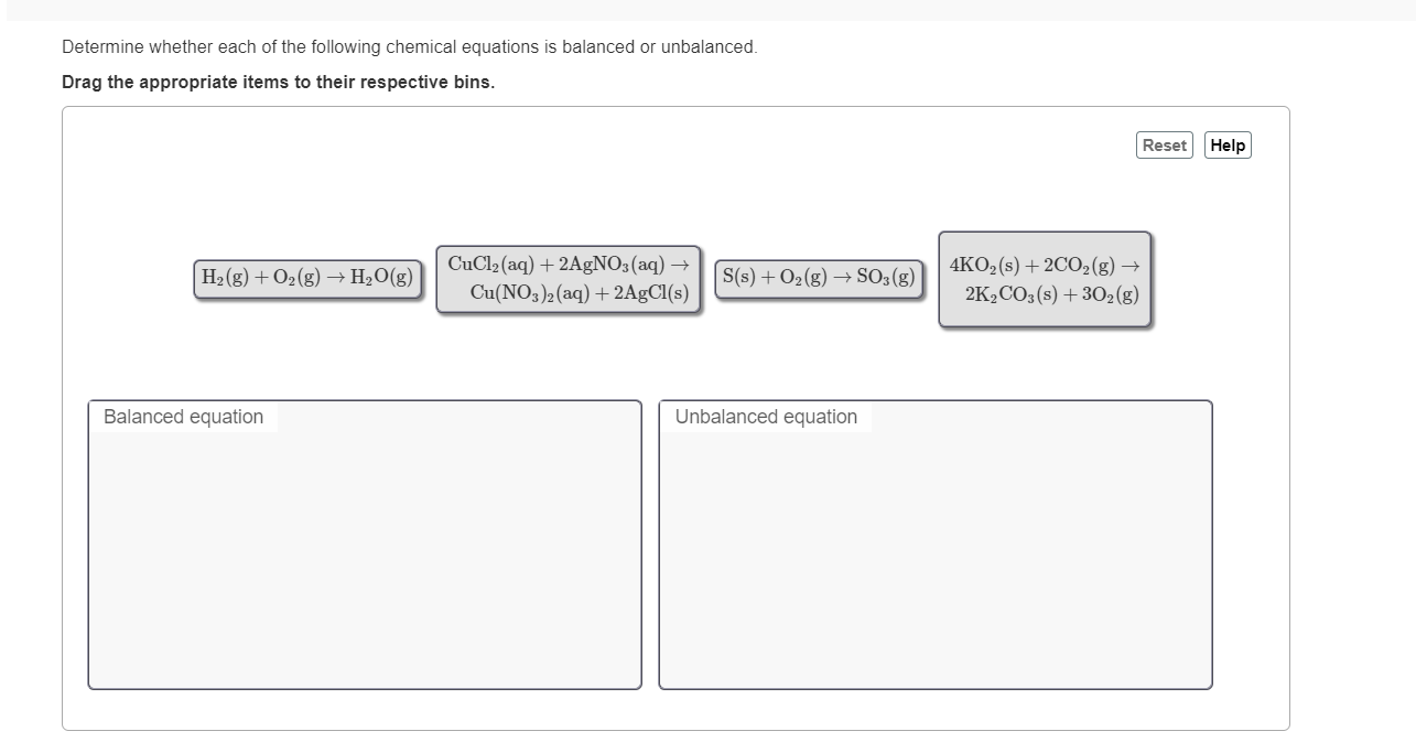 Solved Determine whether each of the following chemical | Chegg.com