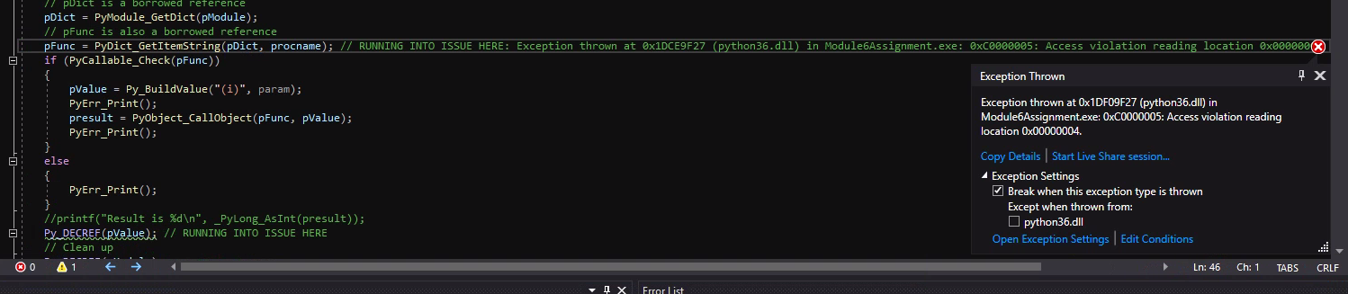 Solved I am running into an exception thrown and completely | Chegg.com