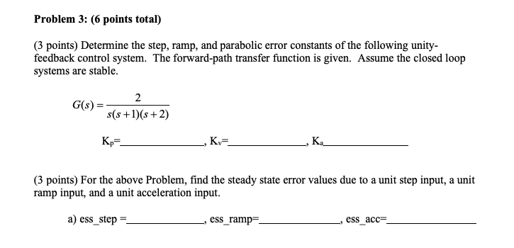Solved Problem 3: 6 points total) (3 points) Determine the | Chegg.com