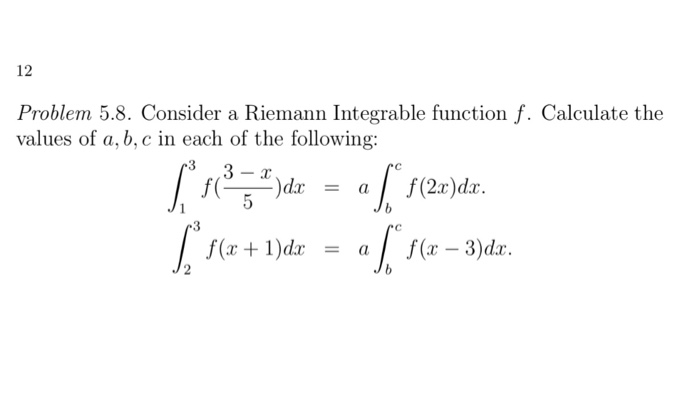 Solved PConsider a Riemann Integrable function f. Calculate | Chegg.com