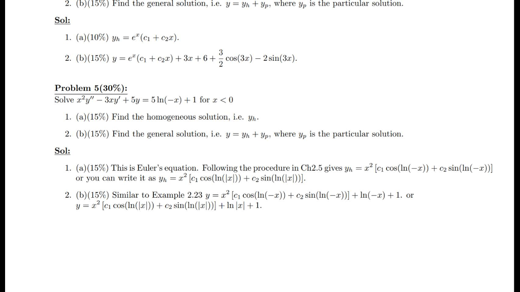 Solved 2 B 15 Find The General Solution I E Y Un Yp Chegg Solved 2 B 15 Find The General Solution I E Y Un Yp Chegg