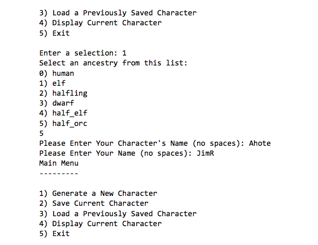 CS 1050 Homework Assignment 3 Role-Playing Character | Chegg.com