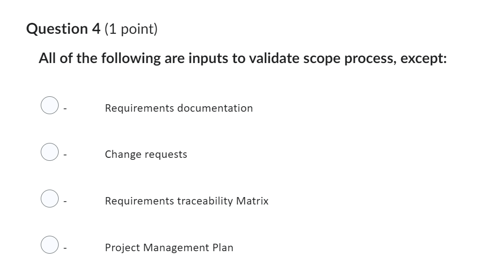Solved Question 3 (1 point) In which scope management | Chegg.com