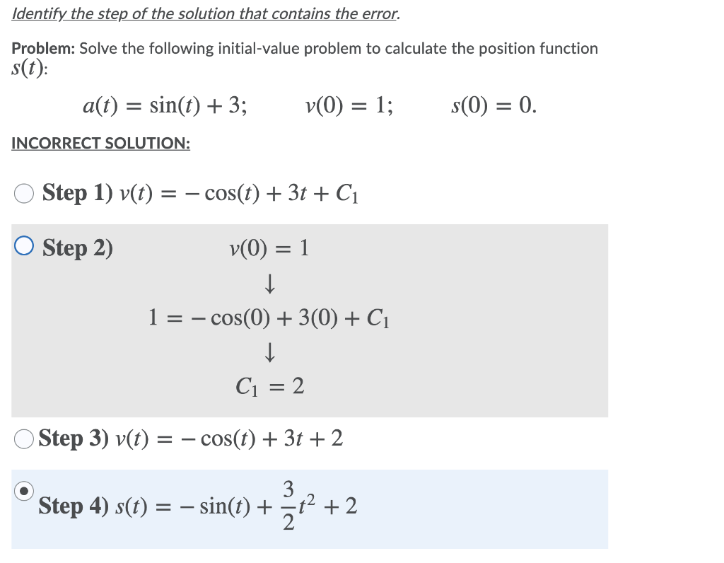 Solved Identify the step of the solution that contains the | Chegg.com