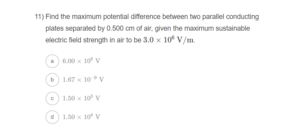 Solved 14) What is the potential difference between the | Chegg.com