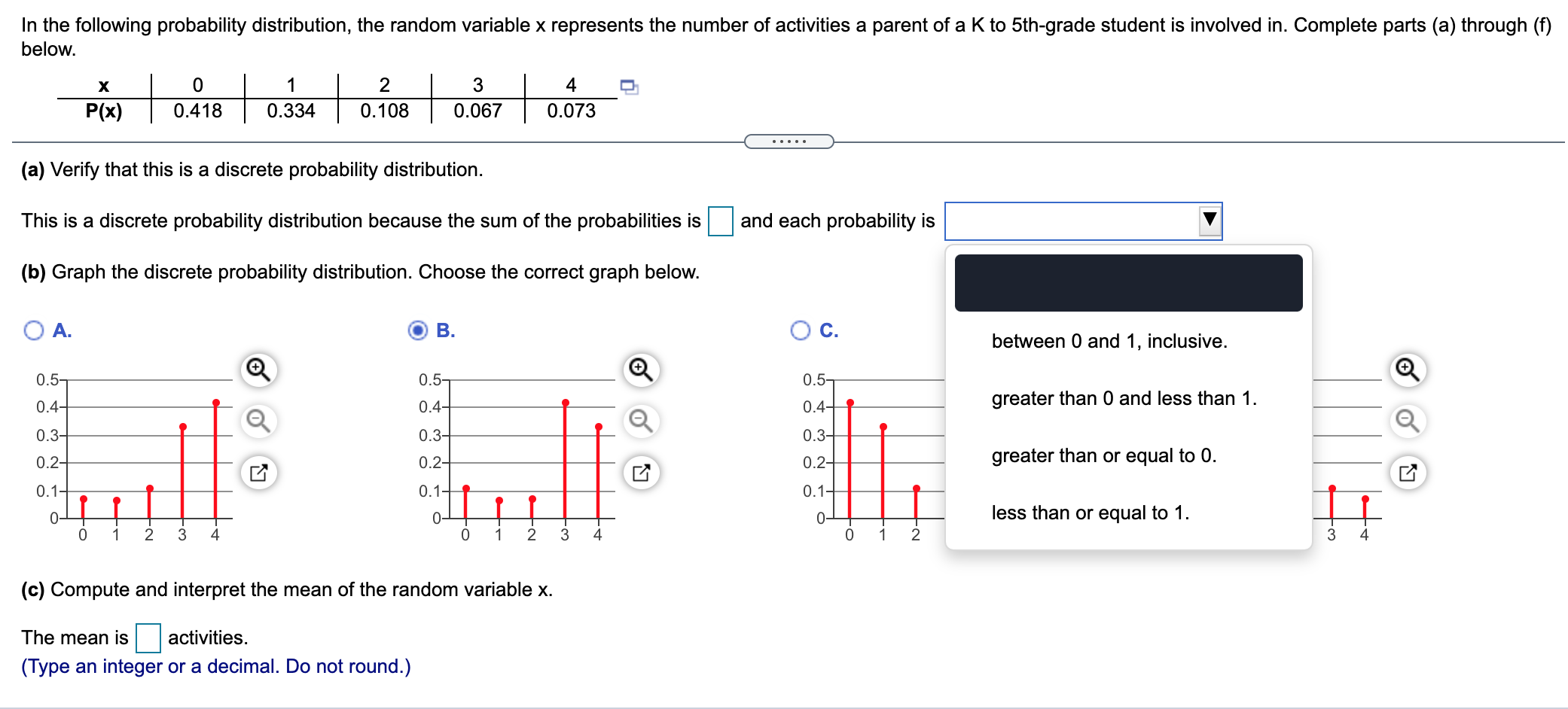 Solved In the following probability distribution, the random | Chegg.com